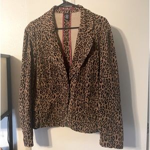 Kikit Jeans leopard print blazer size XL